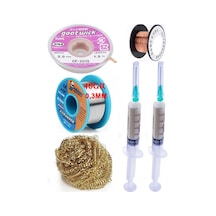 Lehimleme Seti Havya Ucu Temizleme Teli Flux,lehim Emme Tel 2,0mm Ve Lehim Teli Soldering 40gr 0,3mm St013