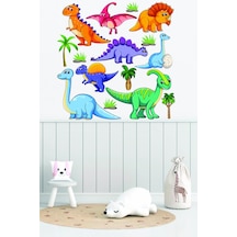 Sevimli Dinazorlar Çocuk Odası Duvar Sticker 95x95 Cm
