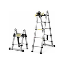 Sn-29682 3.2+3.2 Metre Teleskopik Merdiven Karavan & Tekne Katlanır Alüminyum Standart