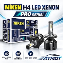 Niken H4 Pro Serisi Led Xenon Far Ampulü Kısa Uzun 6500k Beyaz Işık -