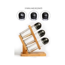 Ahşap Standlı Baharatlık Takımı Julia 6'Lı Kapaklı Baharatlık Set