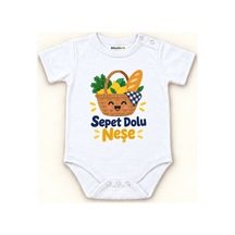 Babylimon Sepet Dolu Neşe Beyaz Kısa Kollu Çıtçıtlı Bebek Zıbını Beyaz - Sepet Dolu Neşe - 928161930 Beyaz - Sepet Dolu Neşe
