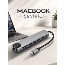 Çevirici Dönüştürücü Adaptör Macbook 3 In 1 Type-c To Hdmı Usb 3.0 Mh-hs9255-5081