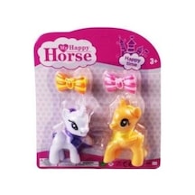 L-34-10 - Pony 2 Li Figür Set Tokalı Kartela Beyaz Lisinya 44 Cats