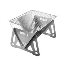 Novahub Barbekü Izgara Taşınabilir Paslanmaz Çelik Katlanır Çok Yönlü Açık Barbekü Kamp Seyahat İçin Pişirme Seti Gümüş