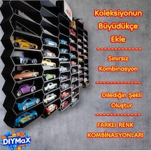 Hot Wheels Uyumlu 10'lu Duvar Standı 1/64 Diecast Matchbox Model Araba Sergileme Rafı Koleks - Beyaz Hot Wheels Uyumlu 10'lu Duvar Standı 1/64 Diecast Matchbox Model Araba Sergileme Rafı Koleks - Beyaz
