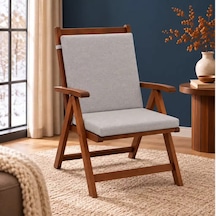 Tek Parça Sırtlıklı Sandalye Minderi 80 40 4 Cm Gri 80 40 4 Cm