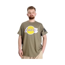Mode Xl Büyük Beden Erkek T-Shirt Lakers 23156 Haki 001
