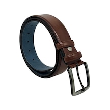 Süzer Deri Kahverengi Suni Deri 4 Cm. Genişlik Düz Renk Dikişli Model Klasik Erkek Kemer // 7400-13 Kahverengi