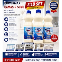 Powermax El Matik Çamaşır Suyu 1000 Ml X3 Set Çok Amaçlı Çamaşır Suyu 3'lü Set