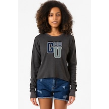 Gen V Godolkin University Abbreviation Füme Ekstra Uzunkol Sweatshirt 001