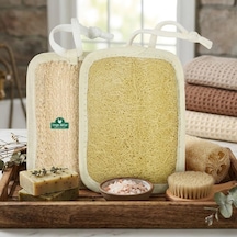 Doğal Kabak Lifli Kare Peeling Banyo Kesesi 13x16 Cm