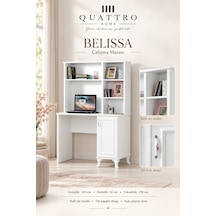 Belissa Kitaplıklı Çalışma Masası Beyaz