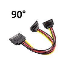 90 Derece Sata Power Çoğaltıcı 2 Li Y Splitter Sata Güç Kablo