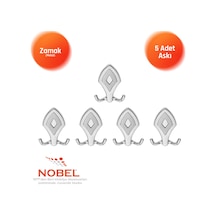Baklava Askı, Metal Vestiyer Askısı, Krom Matkrom, Duvar Ve Dolap Askılığı 5'li Set Vidalı Krom Krom