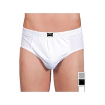 6 Adet 0109 Penye Kom %100 Pamuk Slip Erkek Külot Beyaz - - Komslip - Beyaz Beyaz