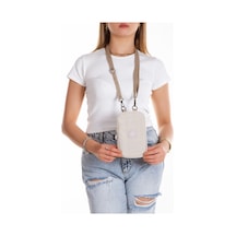 Newish Polo Kadın Krinkıl Kumaş Suya Dayanıklı Çapraz Omuz Ve Bel Çantası Telefon Çantası Bej