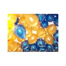 100 Adet Mavi Gold Balon Ve 5 Metre Balon Zinciri A
