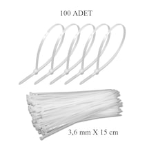 Beyaz Plastik Cırt Kelepçe 3,6x15cm Kablo Bağı Elektrik Kablosu 100 Adet 100 Adet - Beyaz