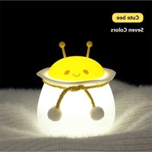 Dancemonkey Sevimli Tavşan Gece Işığı Usb Şarj Edilebilir 1200mah Işık C Sarı, Küçük Boy Çok Renkli