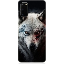 Samsung Galaxy S20 Uyumlu Savaşçı Boz Kurt Desenli Silikon Kılıf