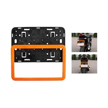 Motosiklet Plakalık 26x17 Cm Turuncu Çerçeveli Universal Plaka Altlığı Atv Uyumlu