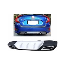 Honda Civic Fc5 Çift Eksoz Görünümlü Standart Difüzör Gri 2016-2019 Arası Modeller