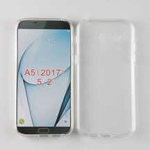 Galaxy A5 2017 Kılıf Şeffaf Ince Ve Esnek Süper Silikon Kılıf Renksiz