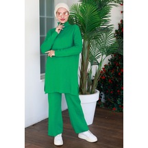 Düz Orta Kadın Yeşil Tunik Pantolon - 21231 001