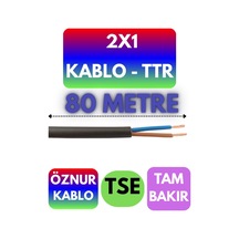 Öznur 2x1 Ttr Kablo Siyah Metre Seçenekli - 80 Metre