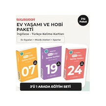 Bigibuddy Wordsbuddy Çocuklar İçin Türkçe İngilizce Ev Yaşamı Ve Hobi Paketi 90 Kart 3'lü Set Cihaz Hariç