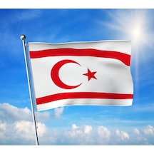 Kktc -kuzey Kıbrıs Türk Cumhuriyeti Bayrağı Premium Raşel Kumaş 100x150 Cm Diğer