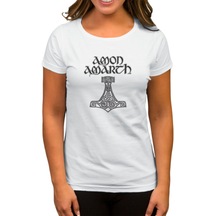Amon Amarth Mjolnir Beyaz Kadın Tişört