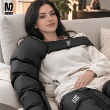 Modsy Kompresyon Lenf Drenaj Masaj Aleti - 3 Mod 10 Seviye, Giyilebilir, 5 Odacıklı, Hava Basınçlı Masaj Cihazı Siyah