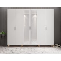 Açelya Portmanto Vestiyer Meşe Beyaz 240 cmM6