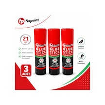 Fixpoint Glue Stick Yapıştırıcı 21 Gr 3 Adet Solvent İçermez Kağıt Karton Okul Ofis Kırtasiye Yapıştırıcısı