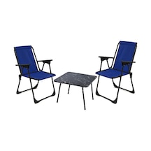 Exent 45x60 Katlanır Masa + 2 Adet Kamp Sandalyesi, Çift Dikişli 120 Kg Kapasiteli-2lac-mer Çok Renkli