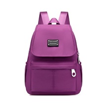 Ganzhoushop Yeni Yaz Sırt Sırt Seyahat Rahat Purple Oxford Öğrenci Moda Kumaş Kadın Kadın Çantası Çantası Çanta Bd Mor