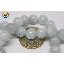 Yasamtohumu Akuamarin Taşı Yarım Dizi 10 MM 18 CM Gri