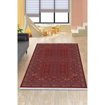 Bordo Yöresel Dokuma Pamuk Tabanlı Kaymaz Kilim Klm261n11