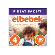 Elbebek Elite Bebek Bezi 4 Numara Maxi Fırsat Paketi 180 Adet 3'lü