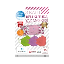 Saytekmed Meltblown Filtre Özel Tasarım ve Renkler Bahar Buketi Maske (1 Kutu/ 15 Adet)