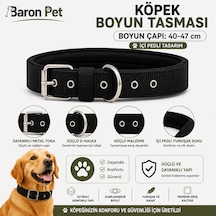 Pedli Köpek Boyun Tasması 40-47 Cm 2 Cm İçi Pedli Metal Tokalı D Halkalı - Siyah Çok Renkli
