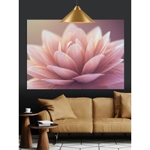 Pembe Lotus Çiçek Dekoratif Kanvas - Mdf Ahşap Tablo