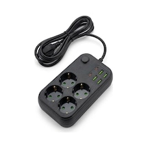 İeg Çoklu Priz Uzatma Kablosu 4 Soket + 4 Usb + 2 Type-c Termal Akım Korumalı, Isıya Dayanıklı, Çocuk Koru 44 Cats