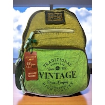 Old Cotton Cargo Kaliteli Tek Bölmeli Vintage Disayn Günlük Gezi Okul Sırt Çantası North Dakato Bag Brand 30x43cm Sarı