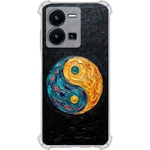 Vivo Y35 İle Uyumlu Köşe Korumalı Kılıf Metamorfoz Dualite Tasarımlı Uv Baskılı Şeffaf