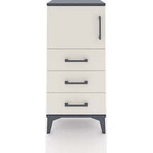 Arges Komodin Tek Raflı 3 Çekmeceli Tek Kapaklı 44x30x96 Antrasit-aytaşı Antrasit
