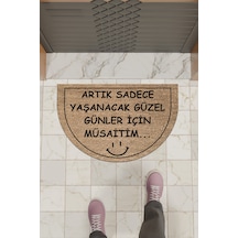 Rugmood Modern Dijital Paspas Kahverengi Güzel Günler İçin Müsaitim Paspas - Kapı Önü Paspası