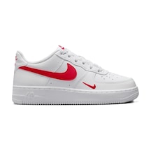 Nike Air Force1 Lv 8 Af1 Leather Unisex Sneaker White Hakiki Deri Unisex Günlük Spor Ayakkabı Beyaz Kırmızı Beyaz - Kırmızı